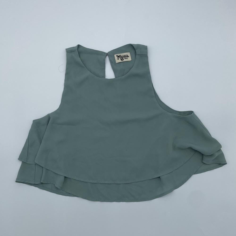 Show me Your Mumu Sage Green King Crop Top - Picture 3 of 4